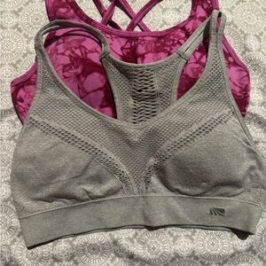 Gray and Pink Sports Bras